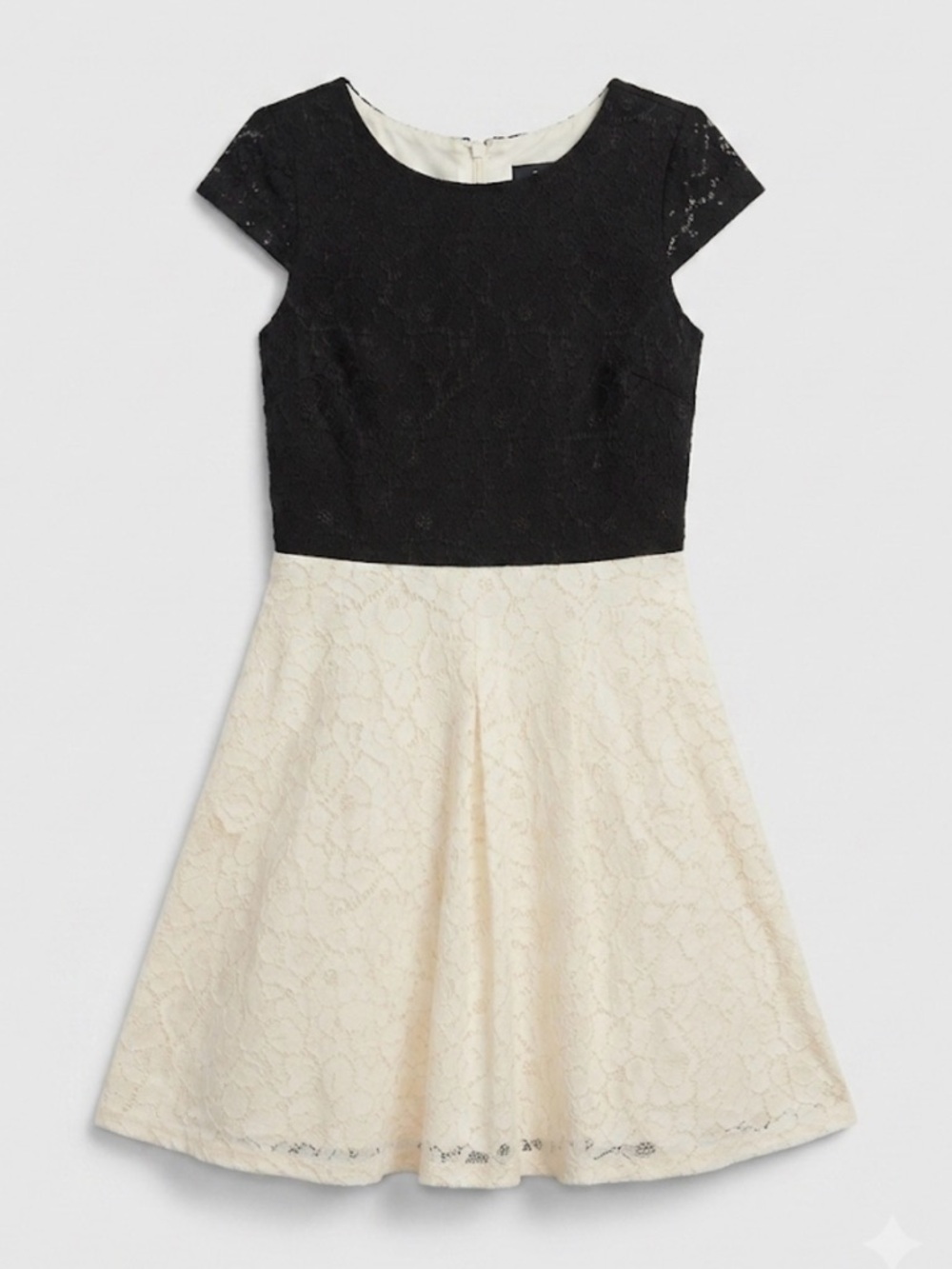 Girls Black & Cream Lace Fit-and-Flare Dress size 7/8